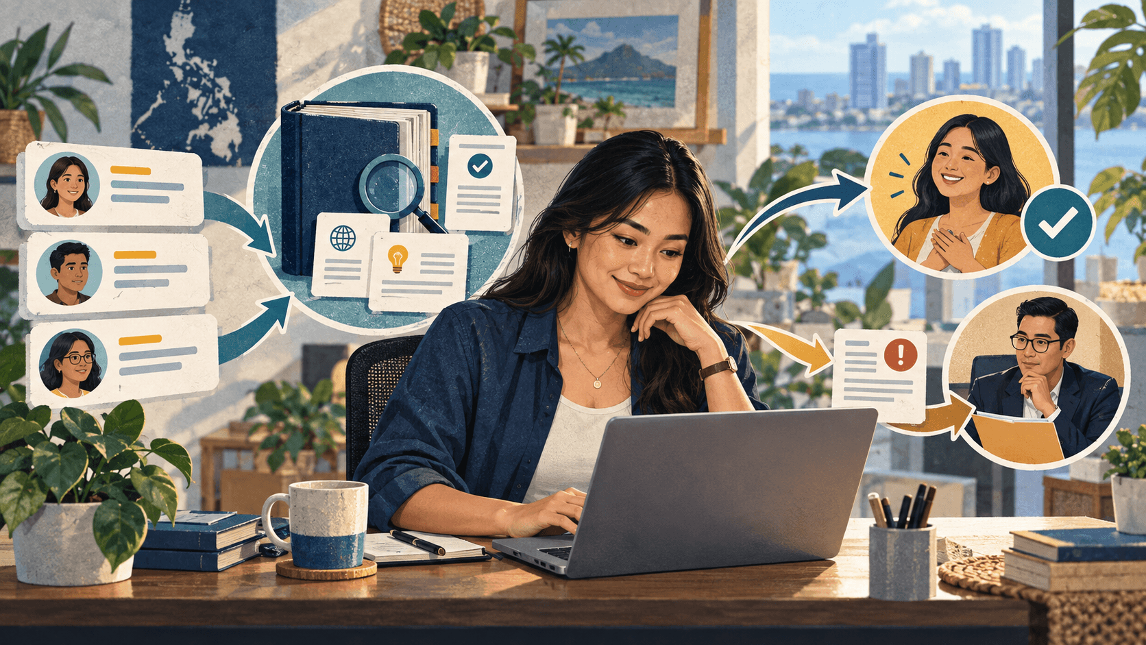 A Philippines-based customer support virtual assistant resolves routine requests from verified knowledge and escalates exceptions to an authorized manager
