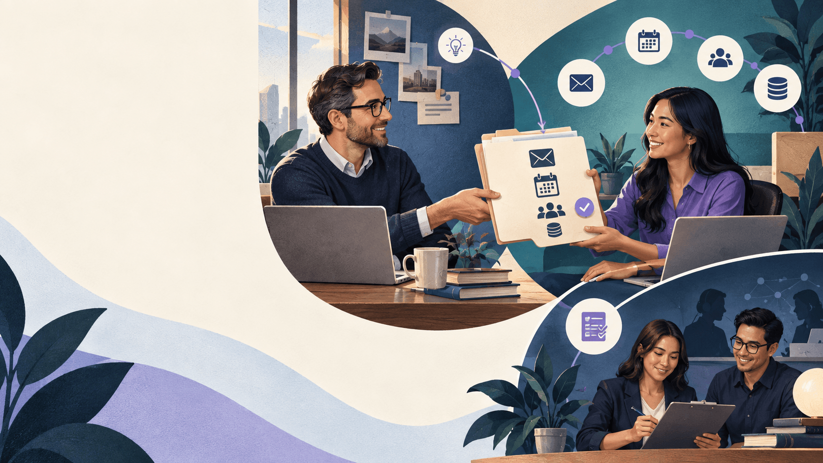 A business leader transfers a documented workflow to a remote professional with human review and managed support