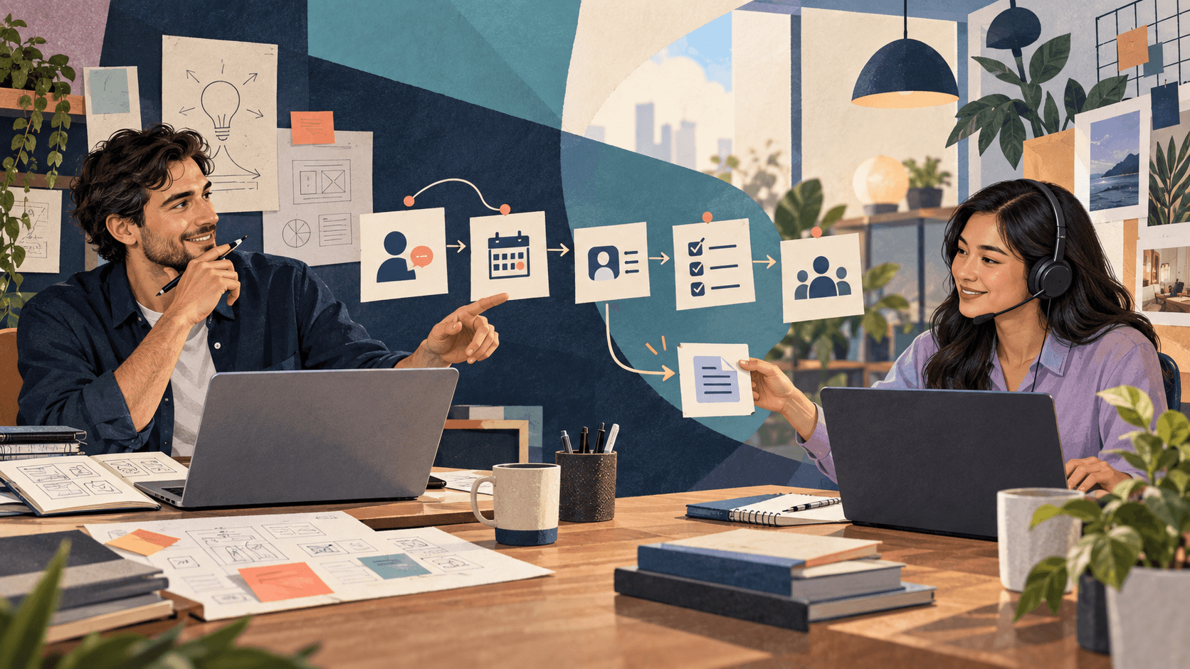 A startup founder and a Philippines-based virtual assistant transfer a documented operating workflow while the founder retains product and customer decisions