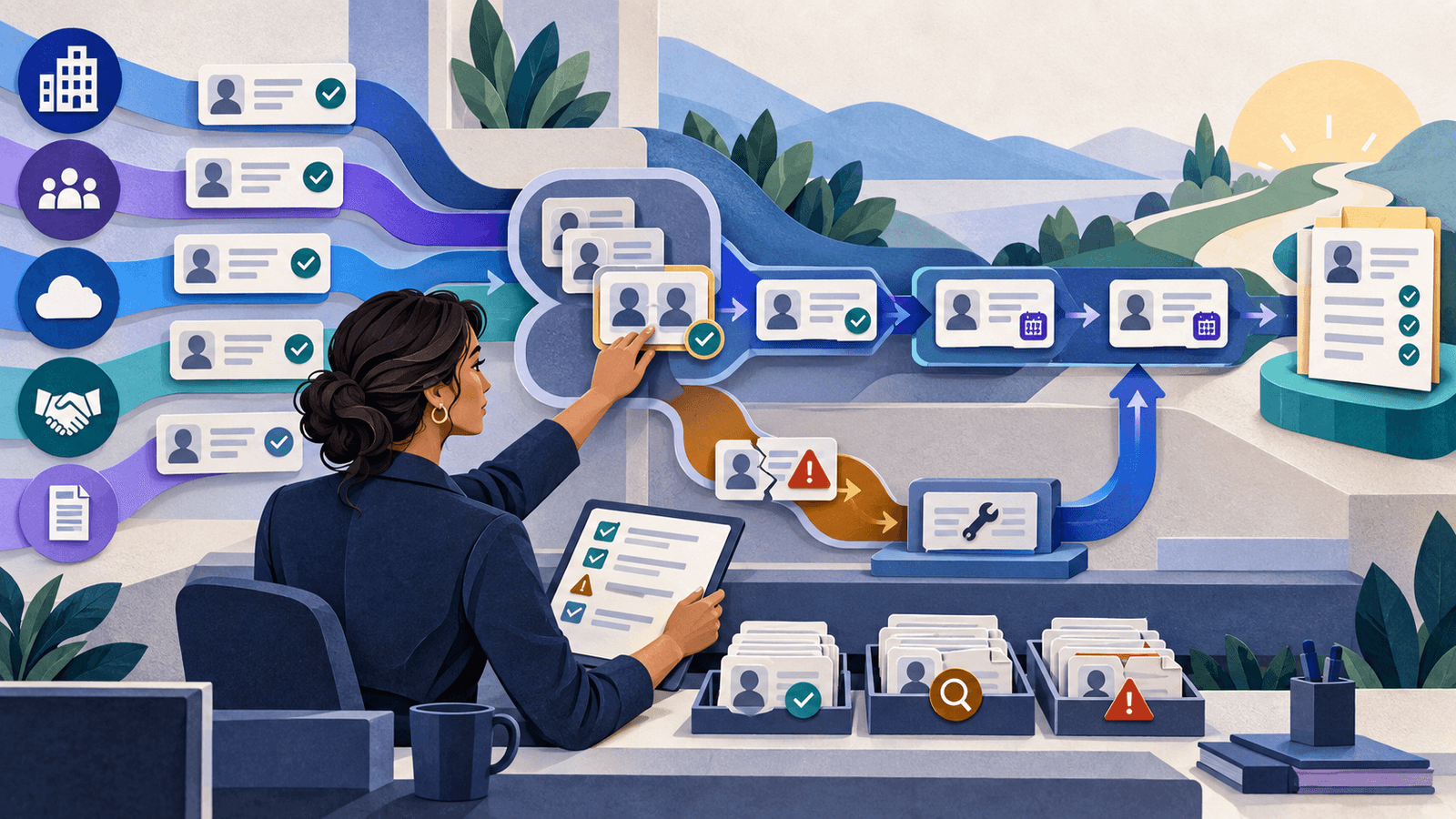 AI CRM Manager: Data Quality and Pipeline Follow-Through — NextTeammate guide Editorial illustration for AI CRM Manager: Data Quality and Pipeline Follow-Through