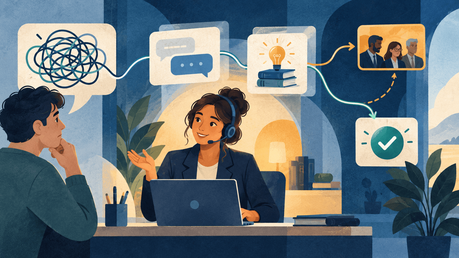 AI Customer Support Specialist: Fast, Human-Led Resolution — NextTeammate guide Editorial illustration for AI Customer Support Specialist: Fast, Human-Led Resolution