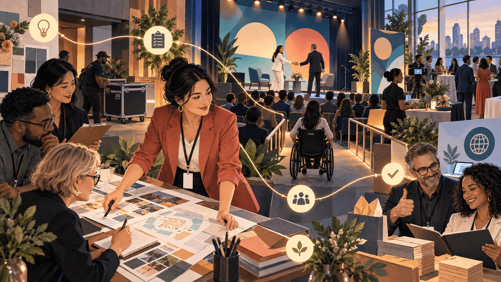 AI Event Coordinator: Planning, Delivery, and Follow-Through — NextTeammate guide Editorial illustration for AI Event Coordinator: Planning, Delivery, and Follow-Through