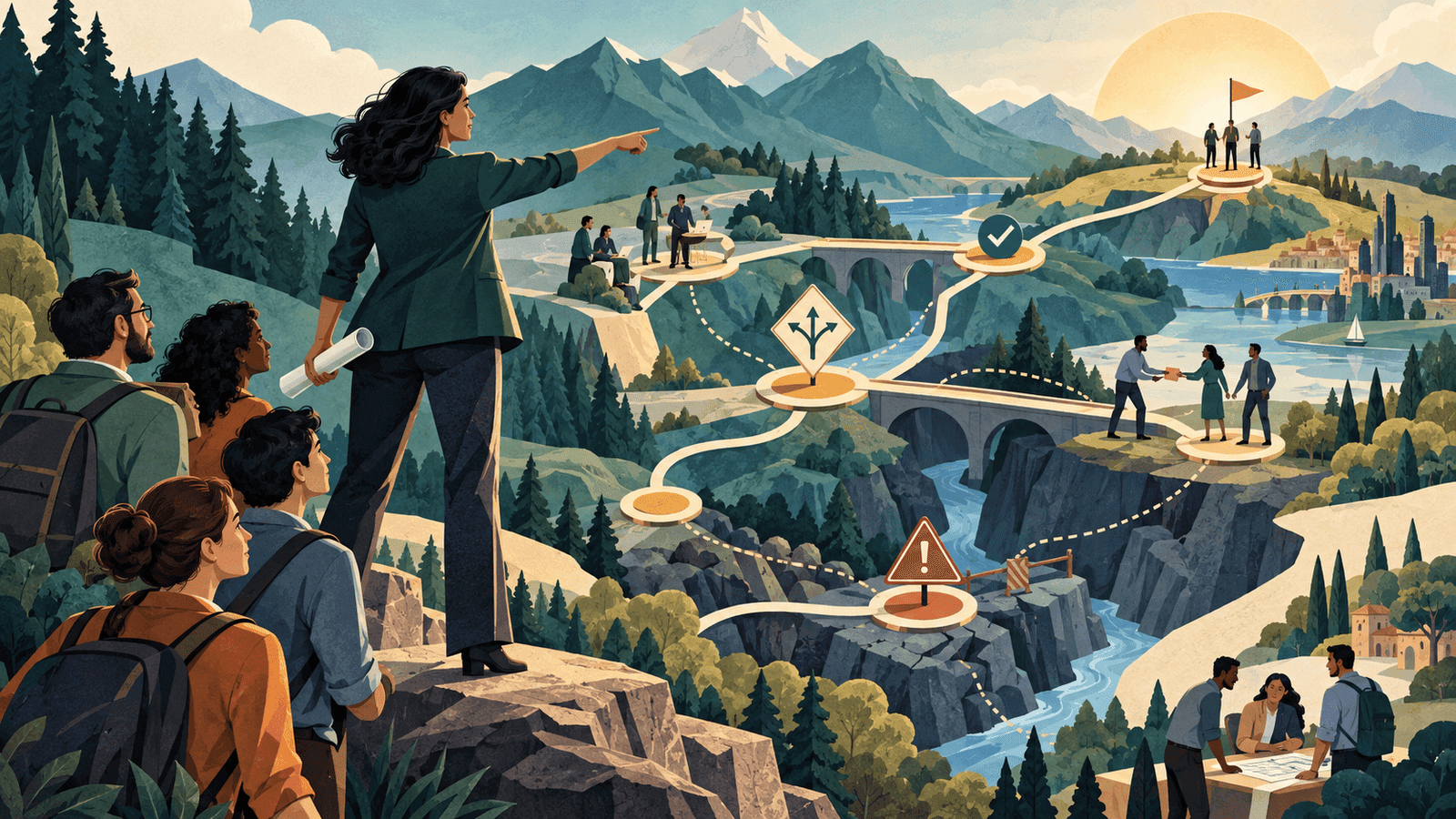 AI Project Manager: Planning, Updates, and Risk Visibility — NextTeammate guide Editorial illustration for AI Project Manager: Planning, Updates, and Risk Visibility