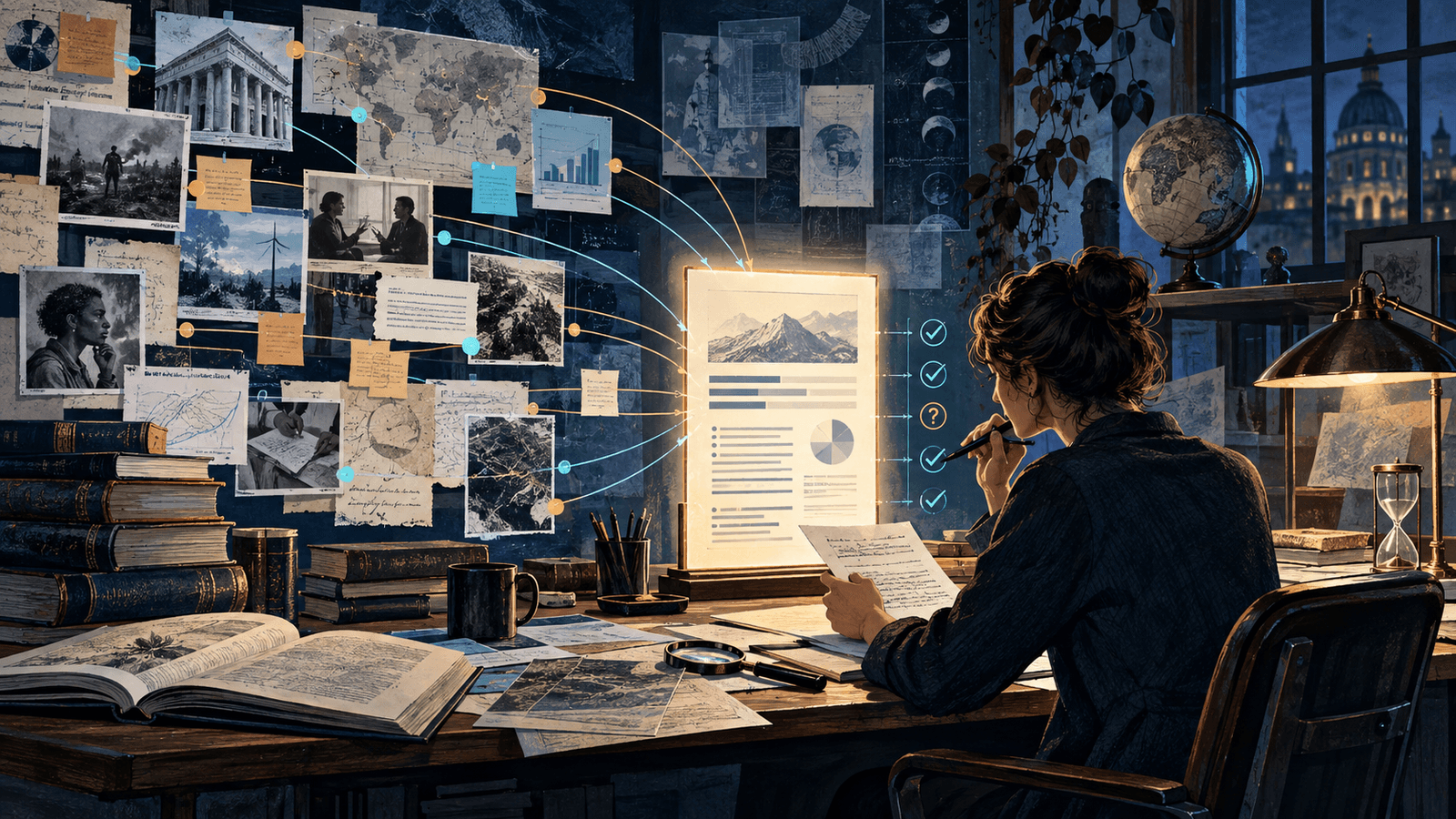 AI Research Assistant: Source-Backed Briefs With Human Review — NextTeammate guide Editorial illustration for AI Research Assistant: Source-Backed Briefs With Human Review