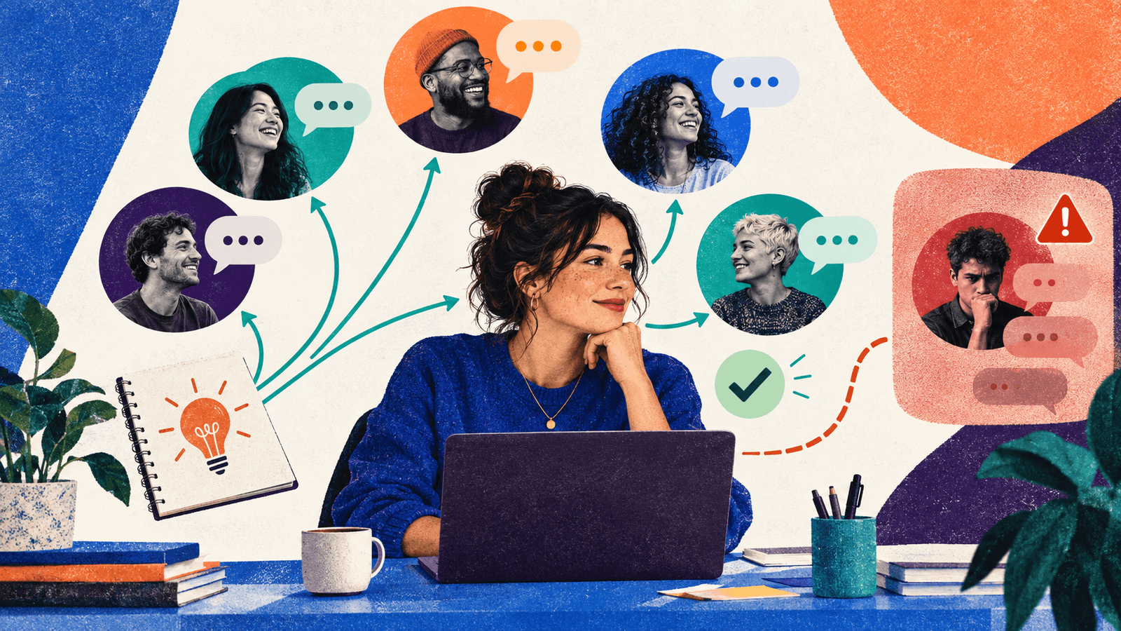 AI Social Media Manager: Human Voice at AI Speed — NextTeammate guide Editorial illustration for AI Social Media Manager: Human Voice at AI Speed