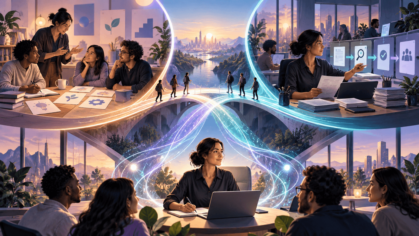 AI Training vs. AI-Native Talent: What Does Your Business Need? — NextTeammate guide Editorial illustration for AI Training vs. AI-Native Talent: What Does Your Business Need?