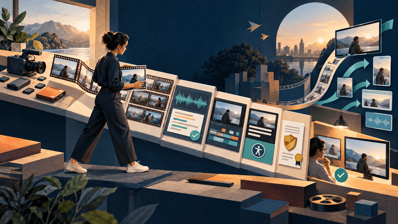 AI Video Production Coordinator: Source-to-Publish Operations — NextTeammate guide Editorial illustration for AI Video Production Coordinator: Source-to-Publish Operations
