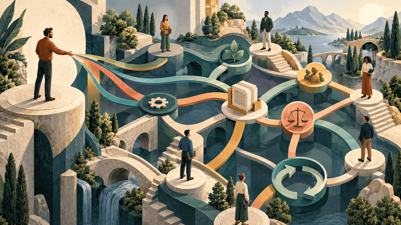 How to Build a Business That Does Not Depend on the Founder — NextTeammate guide Editorial illustration for How to Build a Business That Does Not Depend on the Founder