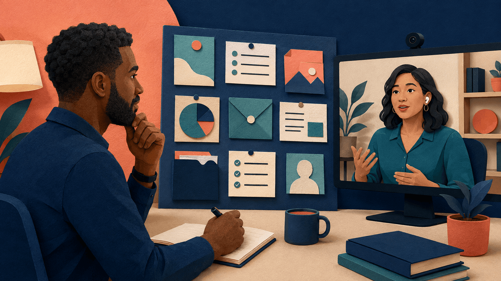 How to Interview a Virtual Assistant: 15 Questions That Reveal Real Fit — NextTeammate guide Editorial illustration for How to Interview a Virtual Assistant: 15 Questions That Reveal Real Fit