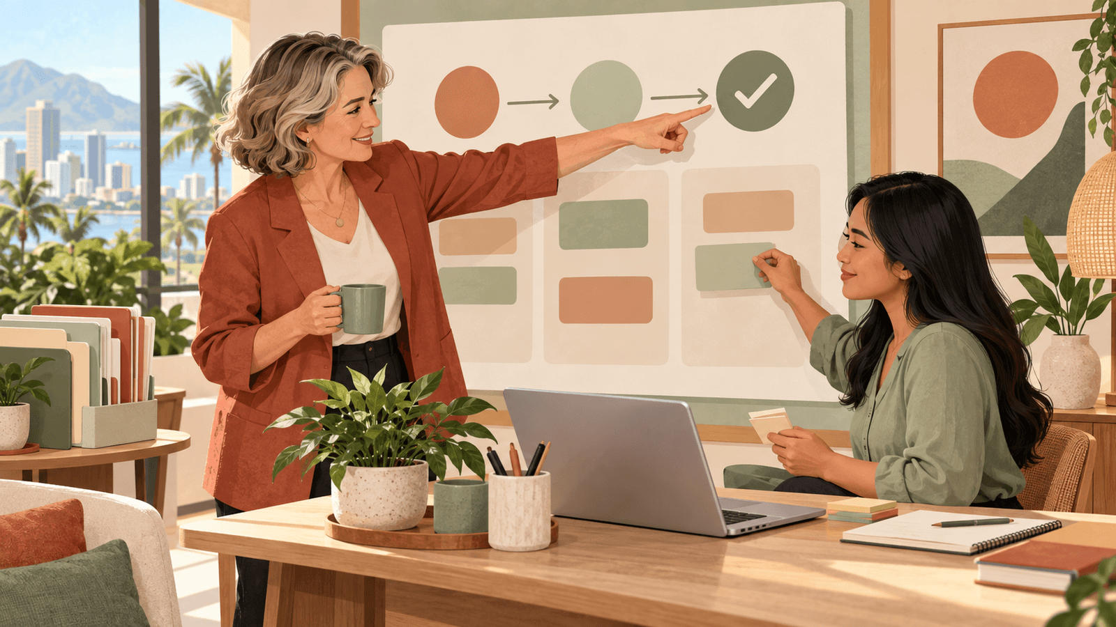 How a Virtual Assistant Can Coordinate Coaching Client Action Follow-Through — NextTeammate guide Editorial illustration for How a Virtual Assistant Can Coordinate Coaching Client Action Follow-Through