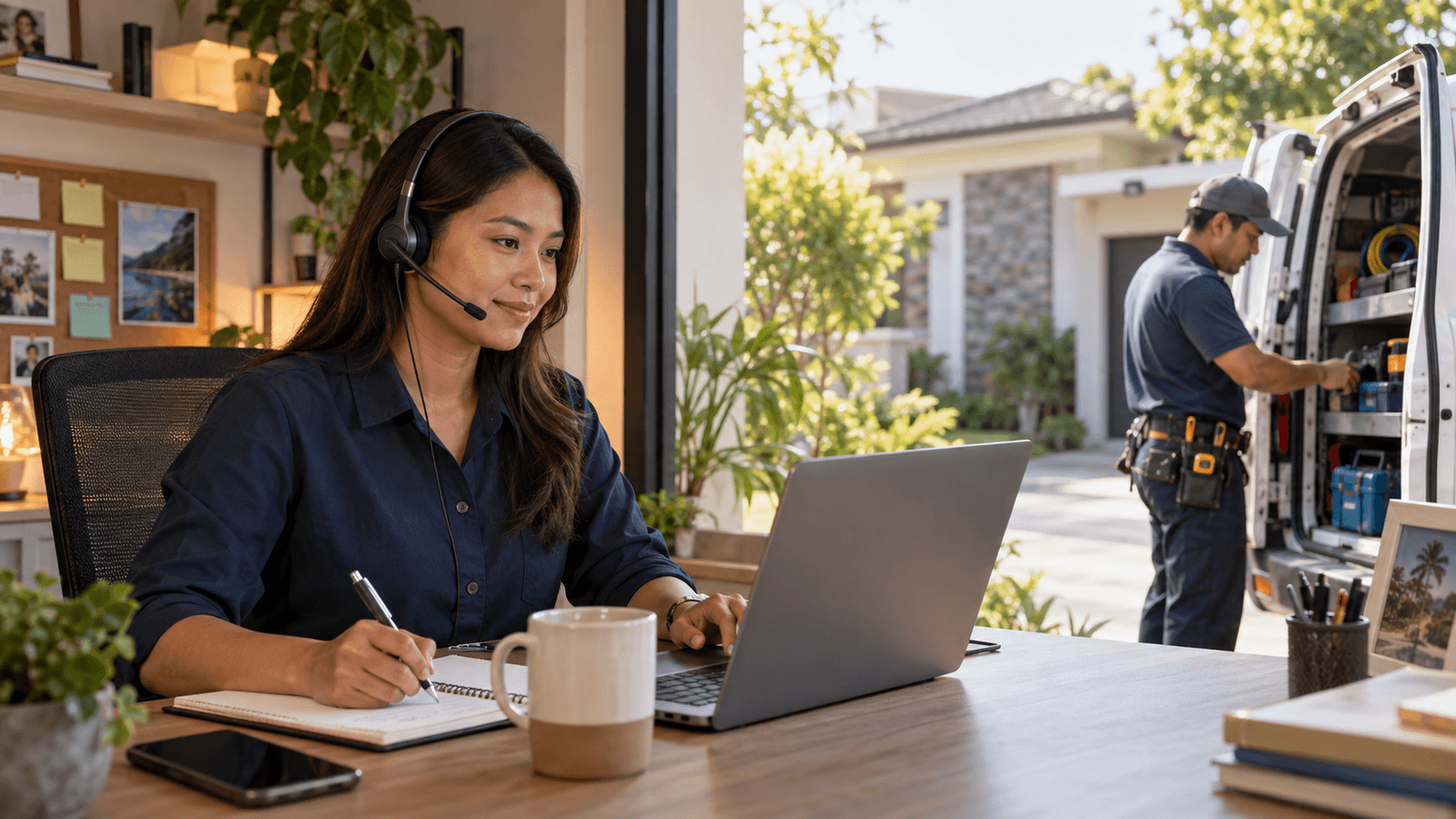 How a Virtual Assistant Can Manage Missed Calls and Estimate Follow-Up — NextTeammate guide Editorial illustration for How a Virtual Assistant Can Manage Missed Calls and Estimate Follow-Up